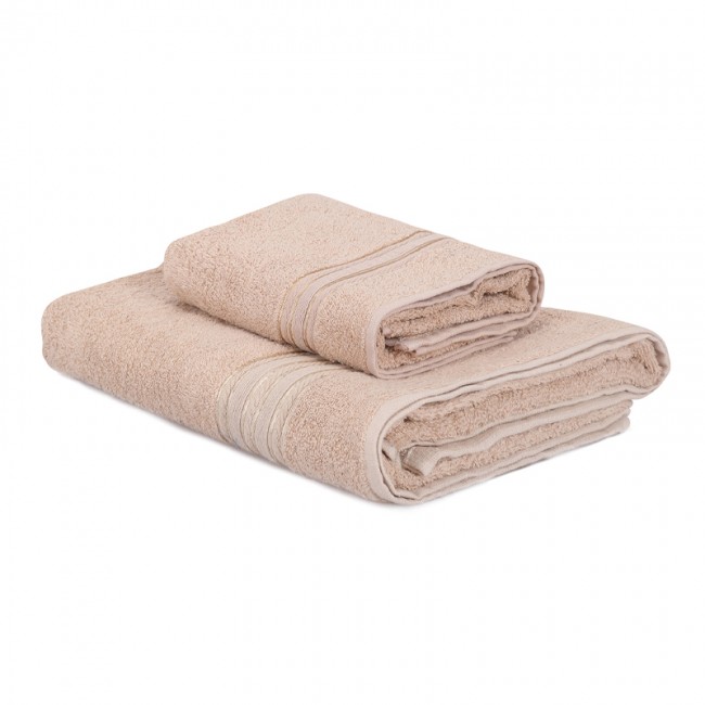 Πετσέτες προσώπου - μπάνιου Dora Capa Home σετ 2 τμχ 450gr/m² χρώμα cappuccino