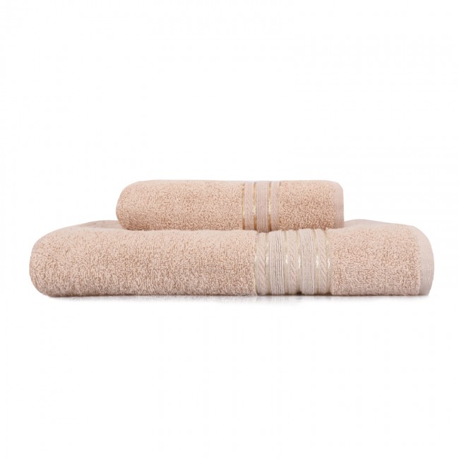 Πετσέτες προσώπου - μπάνιου Dora Capa Home σετ 2 τμχ 450gr/m² χρώμα cappuccino