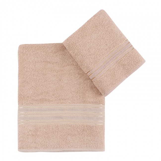 Πετσέτες προσώπου - μπάνιου Dora Capa Home σετ 2 τμχ 450gr/m² χρώμα cappuccino