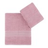 Πετσέτες προσώπου - μπάνιου Dora Capa Home σετ 2 τμχ 450gr/m² χρώμα ροζ