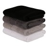 Πετσέτες προσώπου Rainbow Hobby σετ 4 τμχ 500gr/m² χρώμα shades black