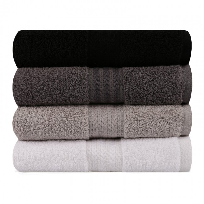 Πετσέτες προσώπου Rainbow Hobby σετ 4 τμχ 500gr/m² χρώμα shades black