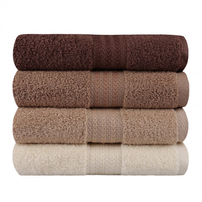 Πετσέτες προσώπου Rainbow Hobby σετ 4 τμχ 500gr/m² χρώμα shades brown