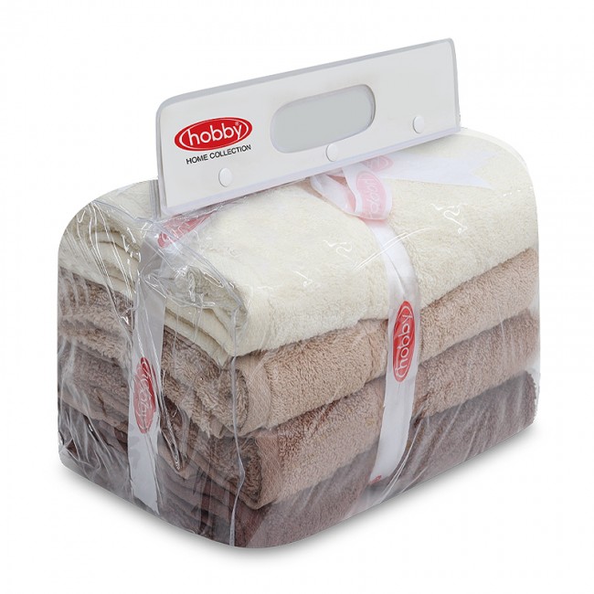 Πετσέτες προσώπου Rainbow Hobby σετ 4 τμχ 500gr/m² χρώμα shades brown