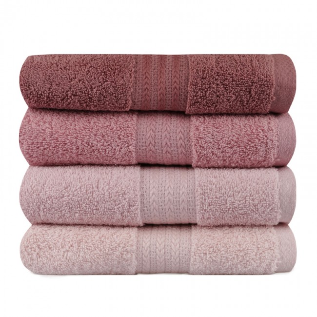 Πετσέτες προσώπου Rainbow Hobby σετ 4 τμχ 500gr/m² χρώμα shades pink