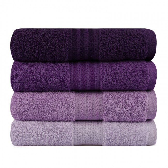 Πετσέτες προσώπου Rainbow Hobby σετ 4 τμχ 500gr/m² χρώμα shades purple