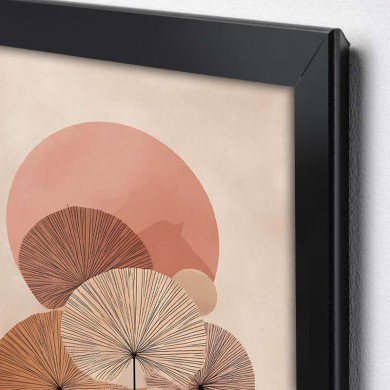 "Pink Leaves" Megapap painting in MDF  frame 50x70cm.