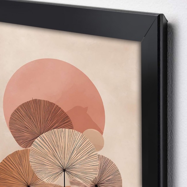 "Pink Leaves" Megapap painting in MDF  frame 50x70cm.