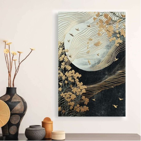 "Golden Moon" Megapap painting on canvas digital printing 70x100x3cm.