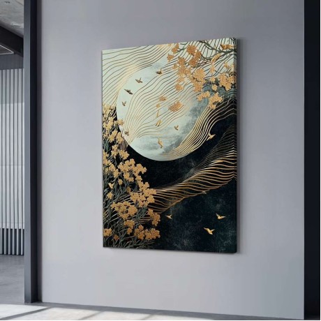 "Golden Moon" Megapap painting on canvas digital printing 70x100x3cm.