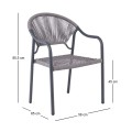 POLIS Armchair Metal Anthracite/Rope Wicker Grey