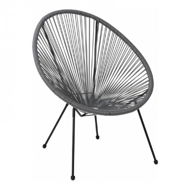 Πολυθρόνα ACAPULCO από rattan σε χρώμα γκρι 73x76x89εκ.