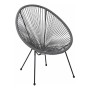 ACAPULCO Armchair Black Steel, Grey Plastic Rattan