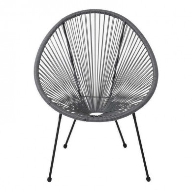 Πολυθρόνα ACAPULCO από rattan σε χρώμα γκρι 73x76x89εκ.