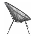 ACAPULCO Armchair Black Steel, Grey Plastic Rattan