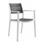 AKRON Armchair PP-UV White/Grey