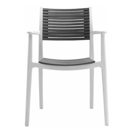 AKRON Armchair PP-UV White/Grey