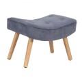 ALMA Set Armchair & Stool, Light Blue Velure (K/D)