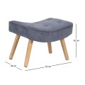 ALMA Set Armchair & Stool, Light Blue Velure (K/D)