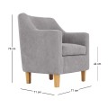 BETA Armchair Light Grey Fabric