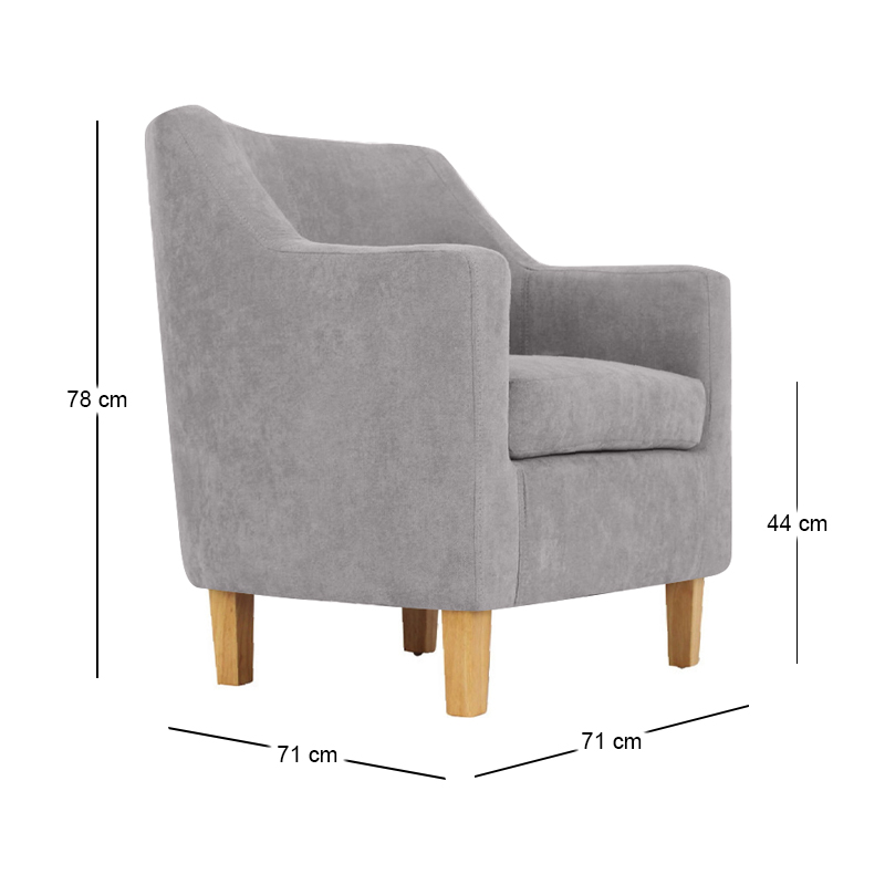 BETA Armchair Light Grey Fabric