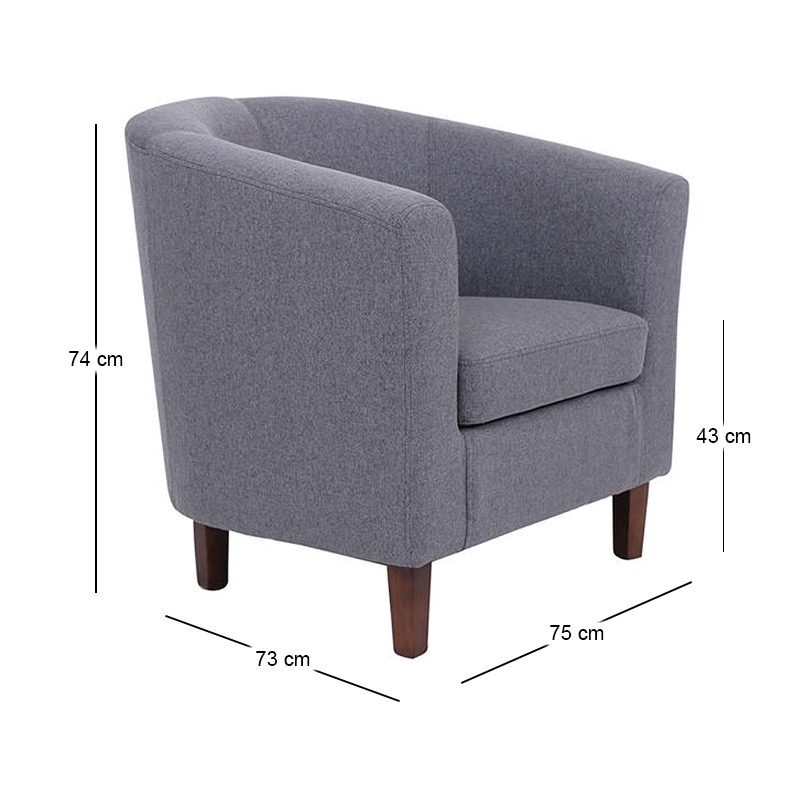 BOGA Armchair Fabric Grey