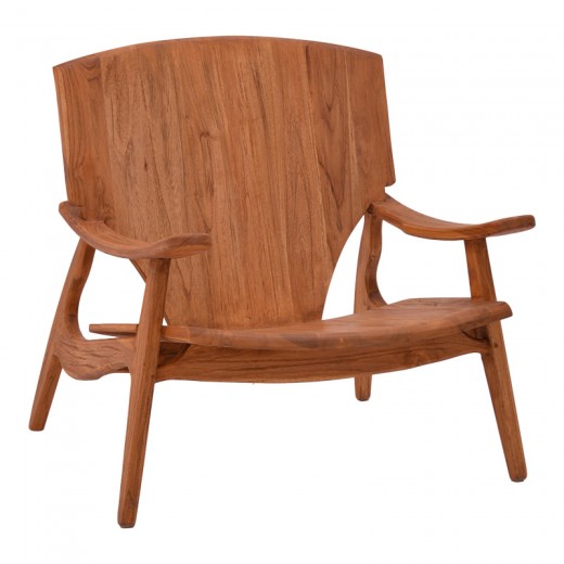 Πολυθρόνα Brazin pakoworld φυσικό teak ξύλο 67x76x78.5εκ