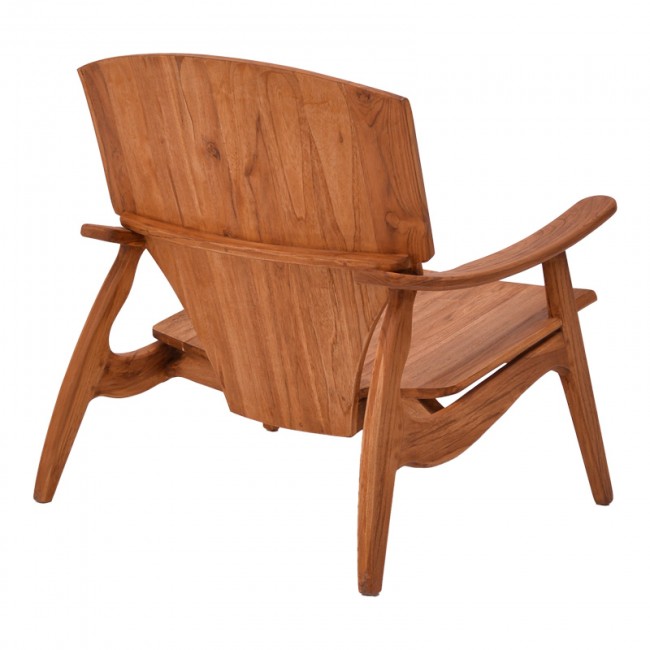 Πολυθρόνα Brazin pakoworld φυσικό teak ξύλο 67x76x78.5εκ