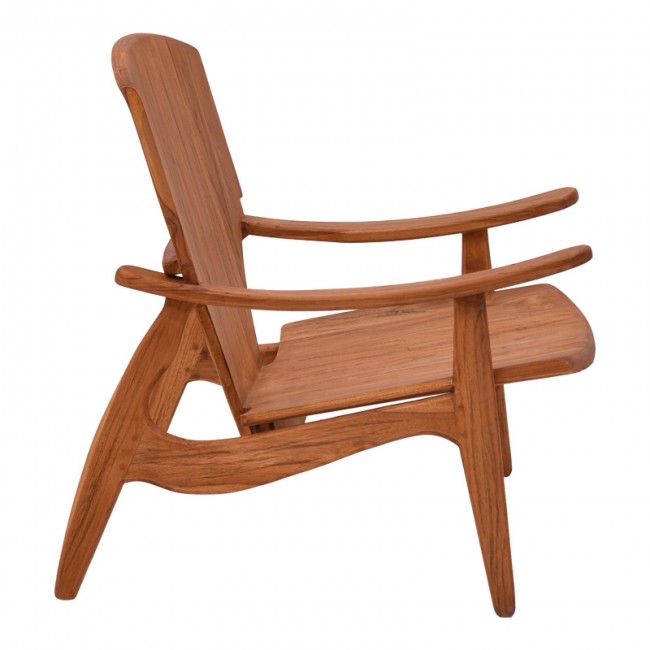 Πολυθρόνα Brazin pakoworld φυσικό teak ξύλο 67x76x78.5εκ