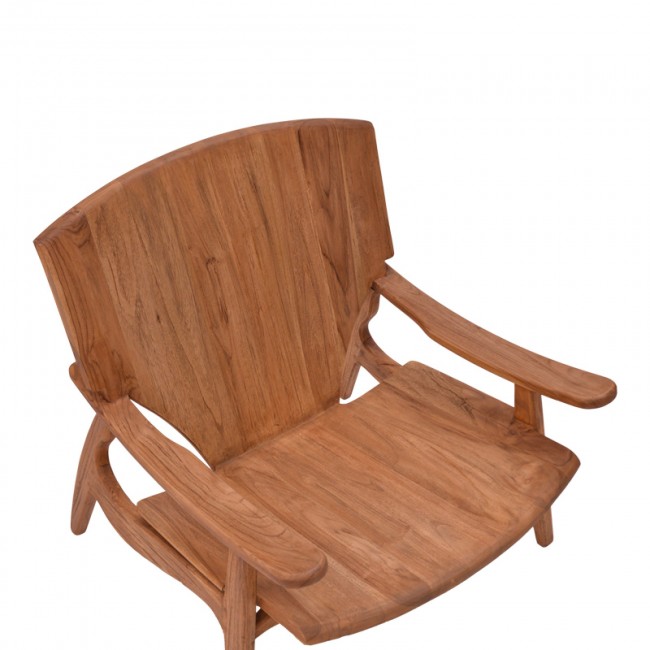 Πολυθρόνα Brazin pakoworld φυσικό teak ξύλο 67x76x78.5εκ