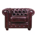 Πολυθρόνα CHESTERFIELD 689 δερμάτινη σε χρώμα antique red 103x92x72εκ.