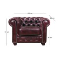 Πολυθρόνα CHESTERFIELD 689 δερμάτινη σε χρώμα antique red 103x92x72εκ.