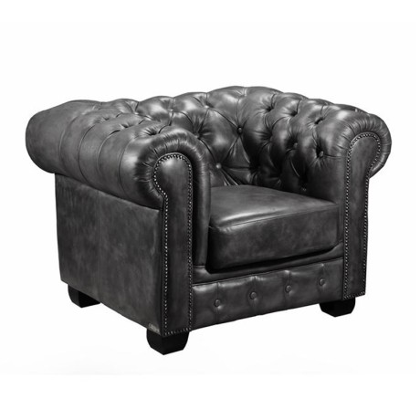 CHESTERFIELD-689 1-S Leather Antique Grey