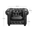 Πολυθρόνα CHESTERFIELD δερμάτινη σε χρώμα antique γκρι 103x92x72εκ.