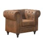 CHESTERFIELD Lounge Armchair Brown Camel Fabric