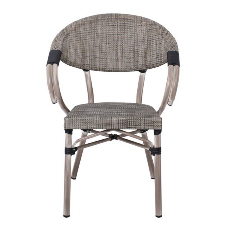 COSTA Armchair Alu Antique Grey/Textilene Beige