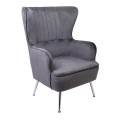 CROMA Armchair Fabric Grey Velure
