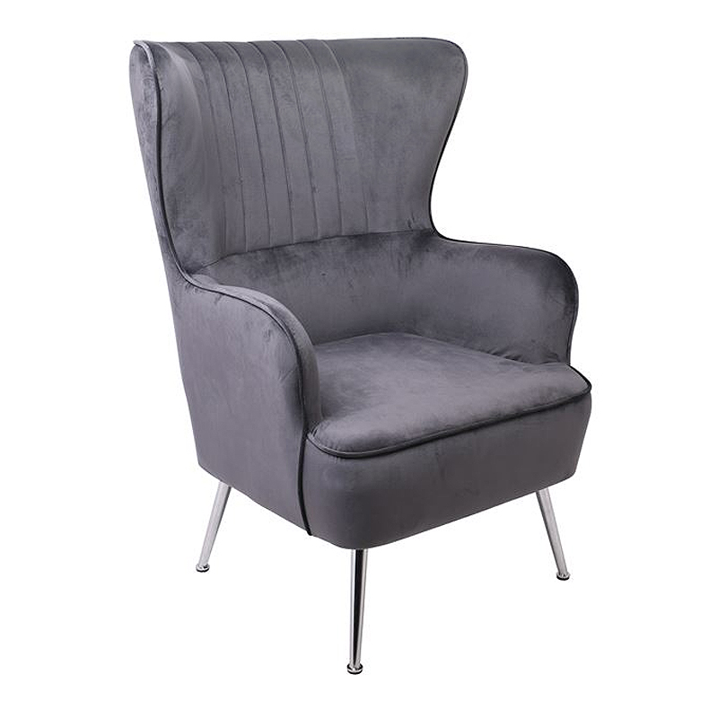 CROMA Armchair Fabric Grey Velure