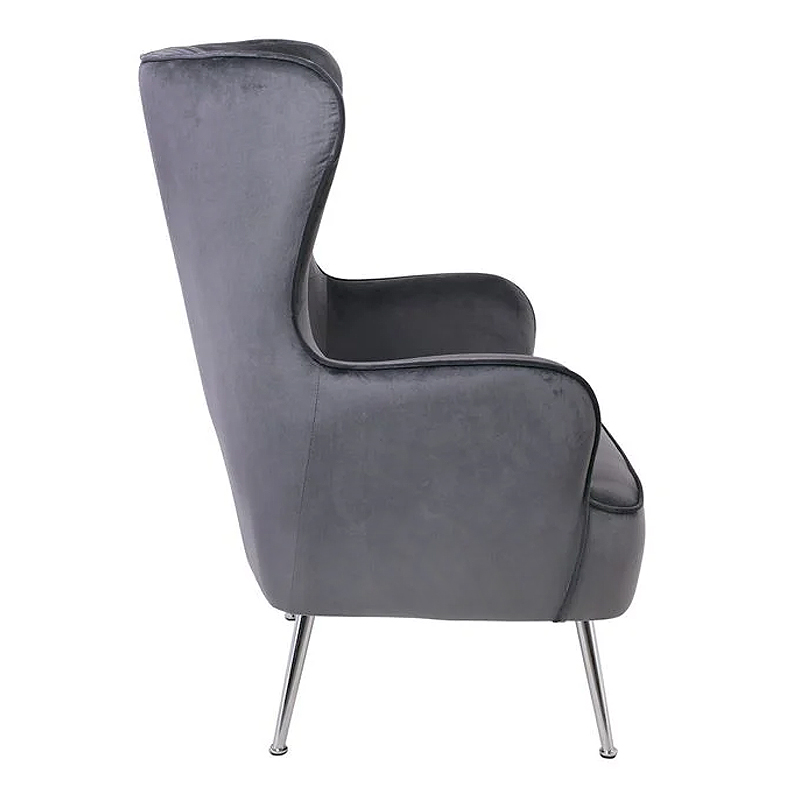 CROMA Armchair Fabric Grey Velure