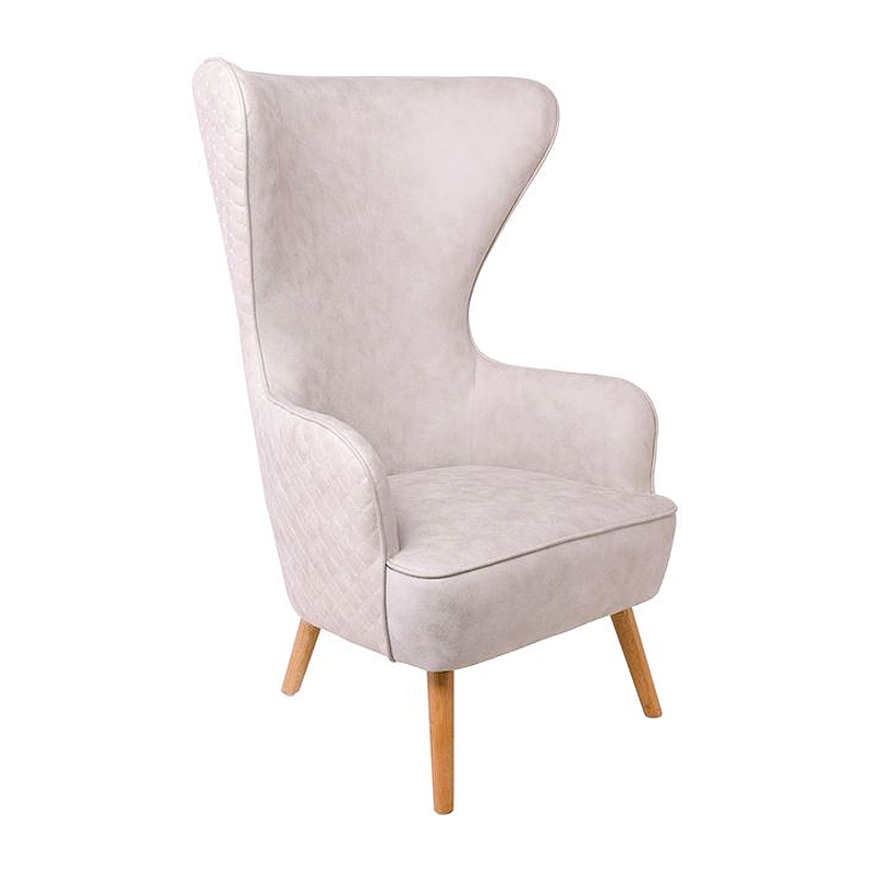 DOVELA Armchair Quilted Fabric Ecru
