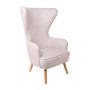 Dovela armchair with Linen fabric in ecru color 77x82x120cm.