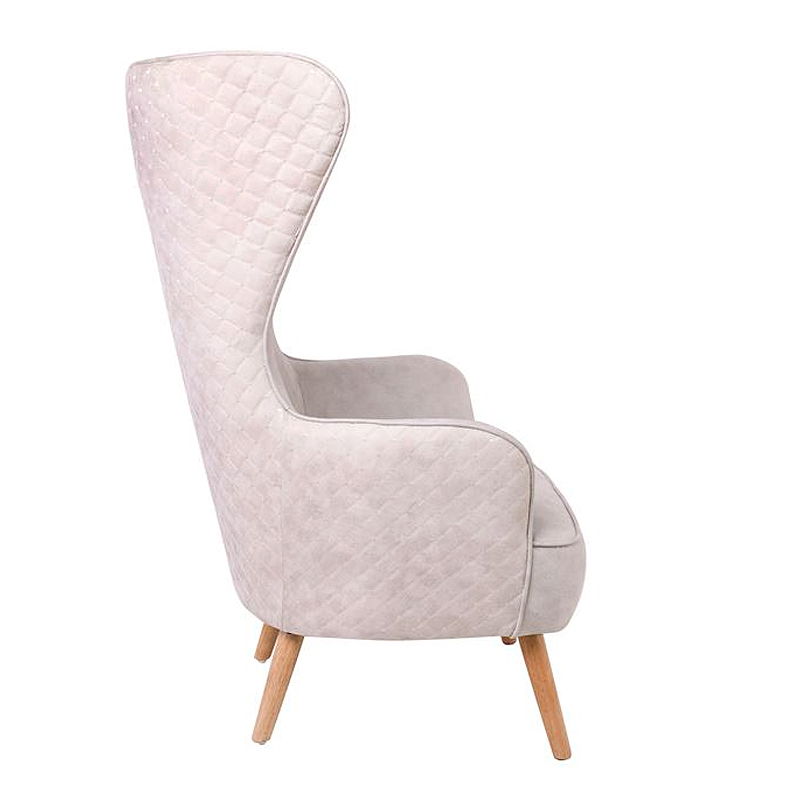 DOVELA Armchair Quilted Fabric Ecru
