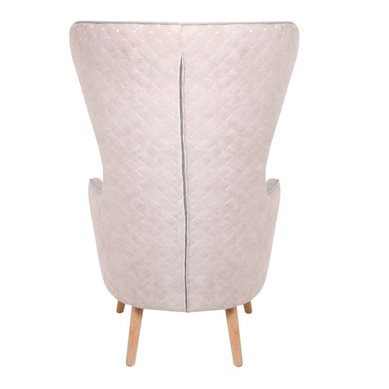 DOVELA Armchair Quilted Fabric Ecru