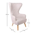 DOVELA Armchair Quilted Fabric Ecru