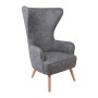 DOVELA Armchair Quilted Fabric Grey
