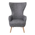 DOVELA Armchair Quilted Fabric Grey