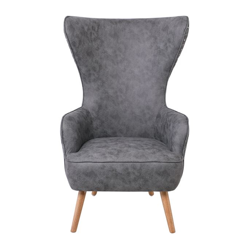 DOVELA Armchair Quilted Fabric Grey