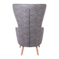 DOVELA Armchair Quilted Fabric Grey