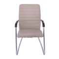COLLET Visitor Armchair/Chromed Frame/Cappuccino Pu