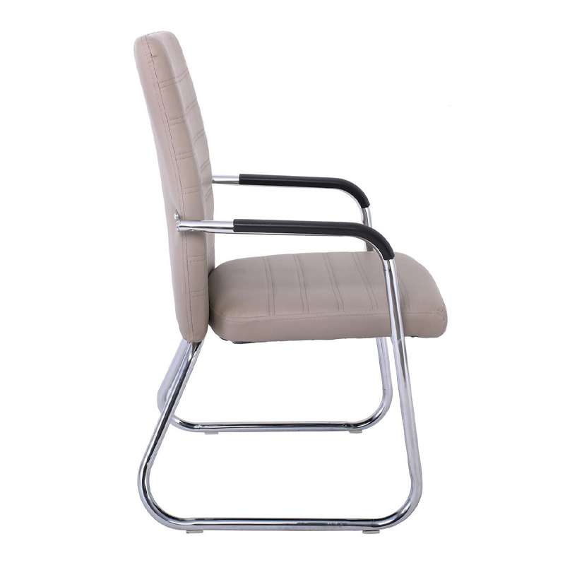 COLLET Visitor Armchair/Chromed Frame/Cappuccino Pu
